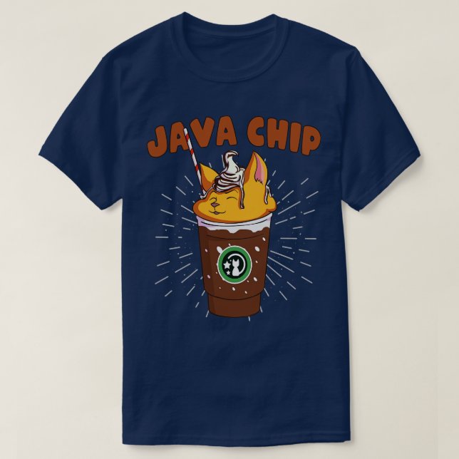 Java Chip Catpuccino Funny Kitty Frappuccino Cat J T-Shirt (Design Front)