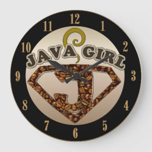 Java Girl Coffee Humor Wall Clock