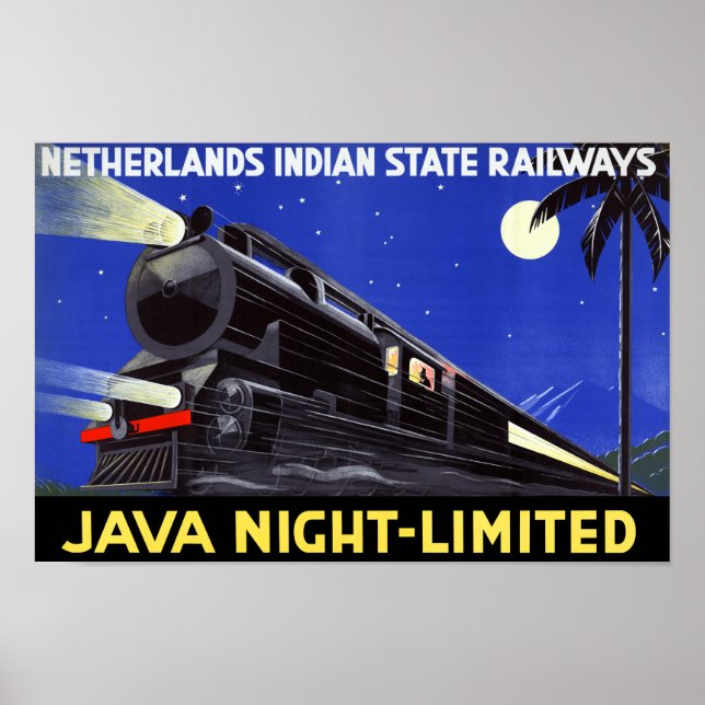 Java Indonesia Vintage Travel Poster Restored (Front)