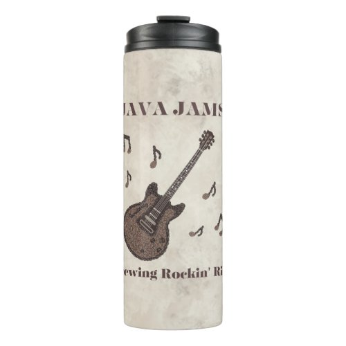 Java Jams_Brewing Rockin Riffs_Coffee_Guitar_ Thermal Tumbler