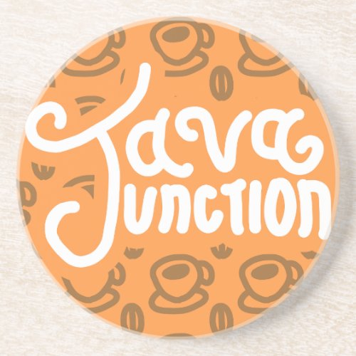 Java Junction Coaster Coffee Pattern Orange