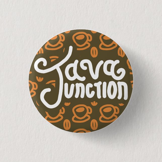 Java Junction Coffee and Bean Button Brown (Front)