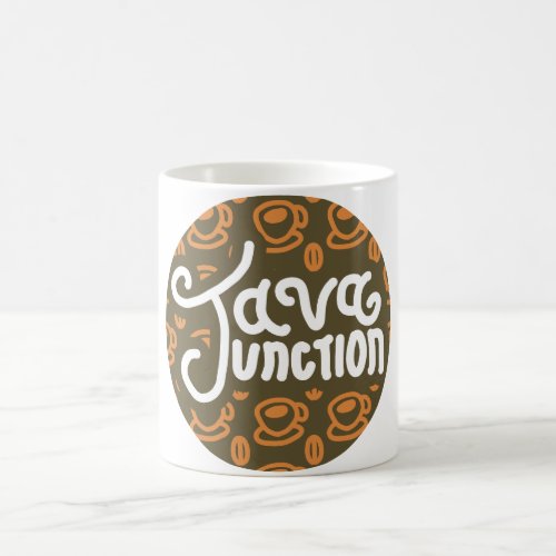 Java Junction Mug Coffee and Bean Pattern Brown