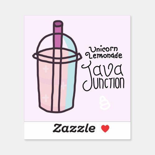 Java Junction Unicorn Lemonade Sticker With Text