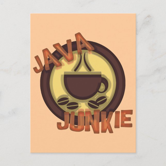 JAVA JUNKIE POSTCARD (Front)