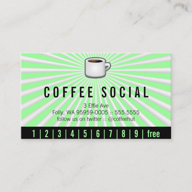 Java Logo Drink Burst Loyalty Card (Front)
