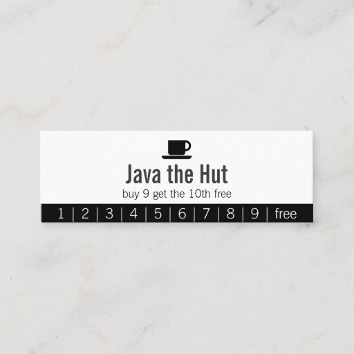 Customizable Java Logo Drink Punch Card Business Card Templates