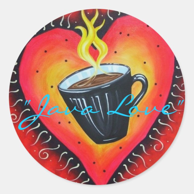 "Java Love" Stickers, Sheet of 20 Classic Round Sticker (Front)