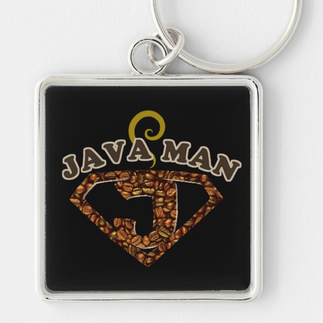 Java Man Coffee Humor Key Chain (Front)