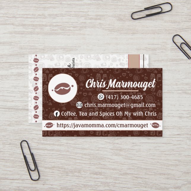 Java Momma Business Card (Front/Back In Situ)