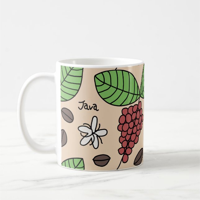 Java Plant Pattern Coffee Mug (Left)