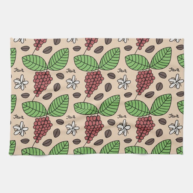 Java Plant Pattern Kitchen Towel (Horizontal)