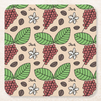 Java Plant Pattern Square Paper Coaster