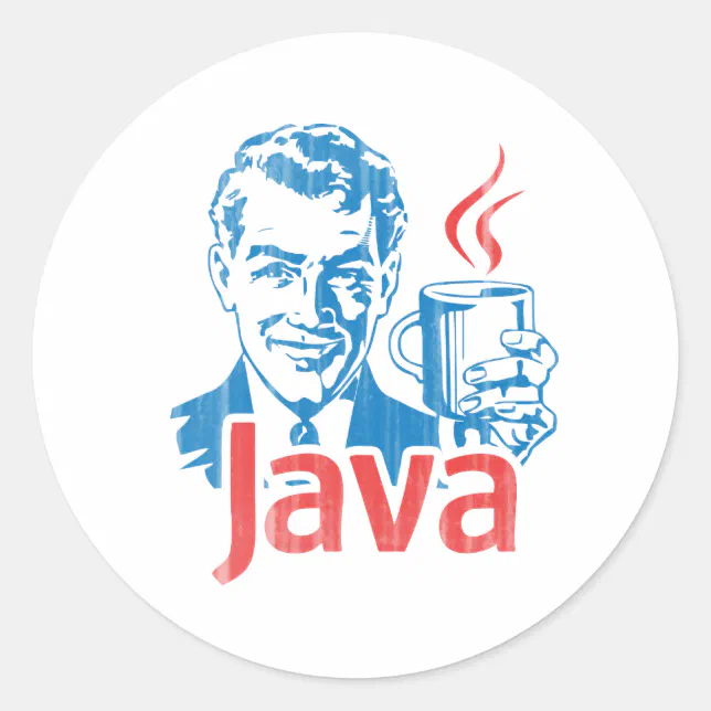 Java Programmer Gift Classic Round Sticker | Zazzle