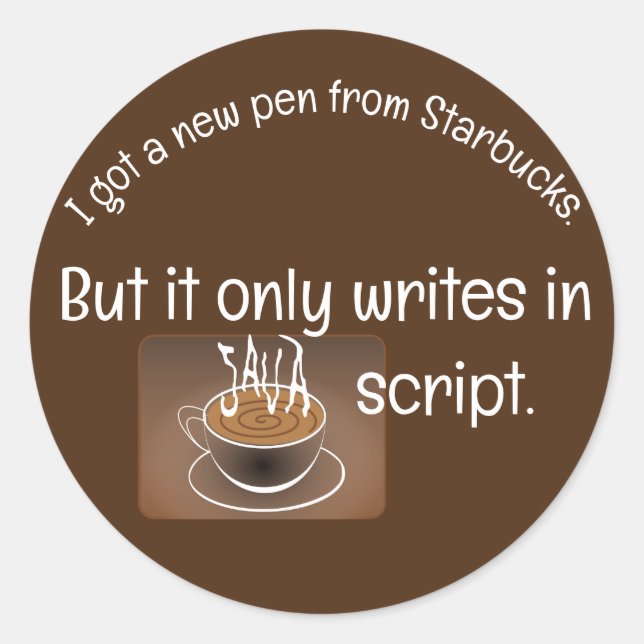 "Java Script" Classic Round Sticker (Front)