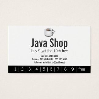 Java Shop Drink Punch Card