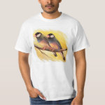 Java Sparrow Finches Realistic Painting T-Shirt