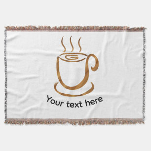 Java Steaming Cup   Wooden Curvy Coffee & Tea Throw Blanket