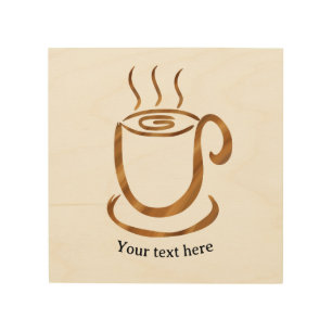 Java Steaming Cup   Wooden Curvy Coffee & Tea Wood Wall Art