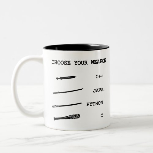 Java vs C vs Python vs C Programming Language Two_Tone Coffee Mug