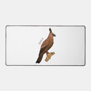 Javan hawk eagle bird cartoon illustration desk mat
