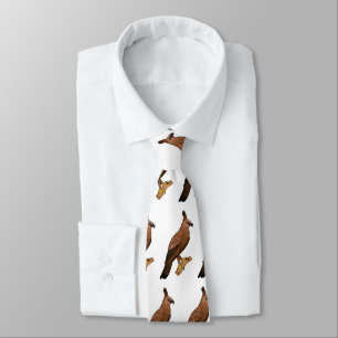 Javan hawk eagle bird cartoon illustration neck tie