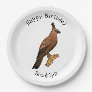 Javan hawk eagle bird cartoon illustration paper plates