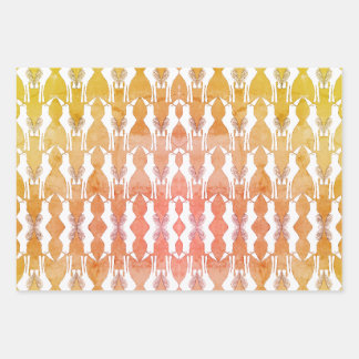 Javan Myna Bird Wrapping Paper Flat Sheet Set of 3