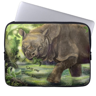 Javan Rhino Art Laptop Sleeve