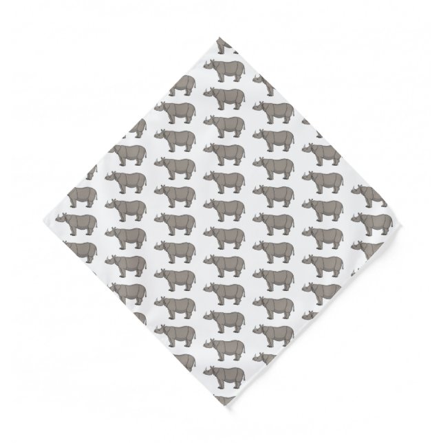 Javan rhinoceros cartoon illustration  bandana (Front)