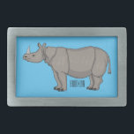 Javan rhinoceros cartoon illustration  belt buckle<br><div class="desc">Javan rhinoceros cartoon illustration</div>
