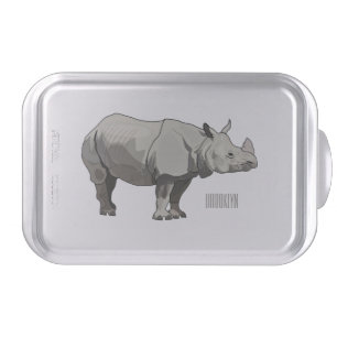 Javan rhinoceros cartoon illustration cake pan