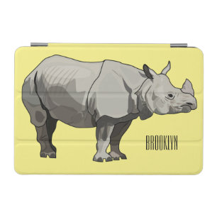 Javan rhinoceros cartoon illustration iPad mini cover