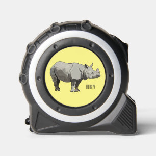 Javan rhinoceros cartoon illustration tape measure