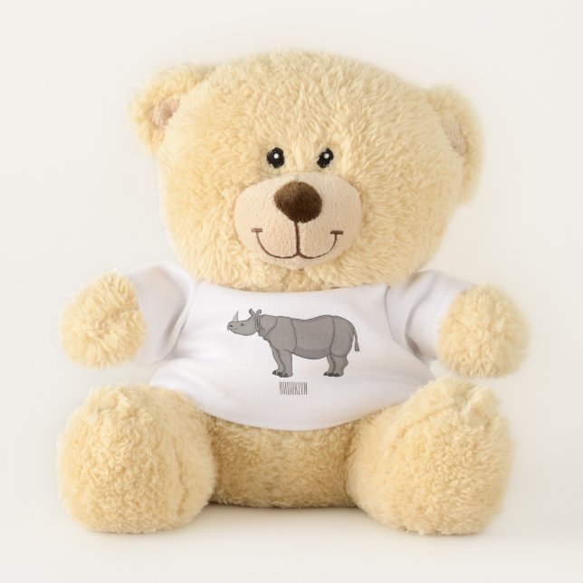 Javan rhinoceros cartoon illustration  teddy bear (Front)