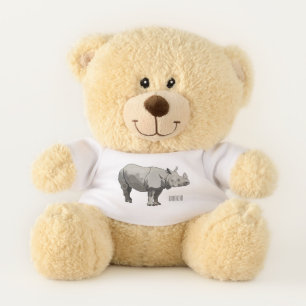 Javan rhinoceros cartoon illustration teddy bear