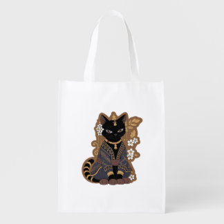 Javanese Cat Art T-Shirt Grocery Bag