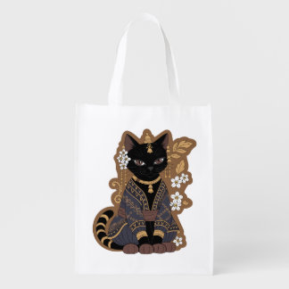 Javanese Cat Art T-Shirt Grocery Bag