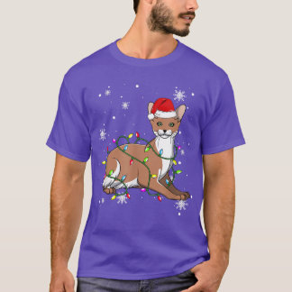 Javanese Cat Christmas Lights Christmas Cat Santa T-Shirt