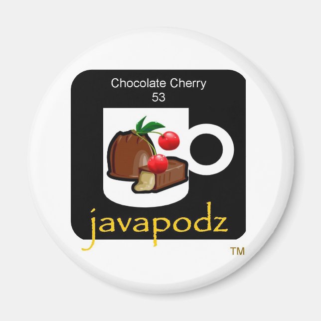 JavaPodz Collectible Chocolate Cherry Frig Mag Magnet (Front)