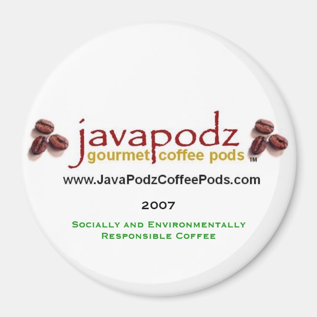 JavaPodz Collectible "Green" 2007 Refrigerator Mag Magnet (Front)