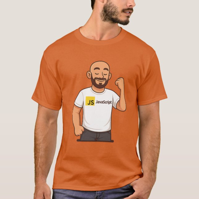 JavaScript Coder Power – White Tee (Front)