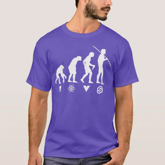 JavaScript Front End Frameworks Evolution Monochro T-Shirt JavaScript Front End Frameworks Evolution Monochro T-Shirt