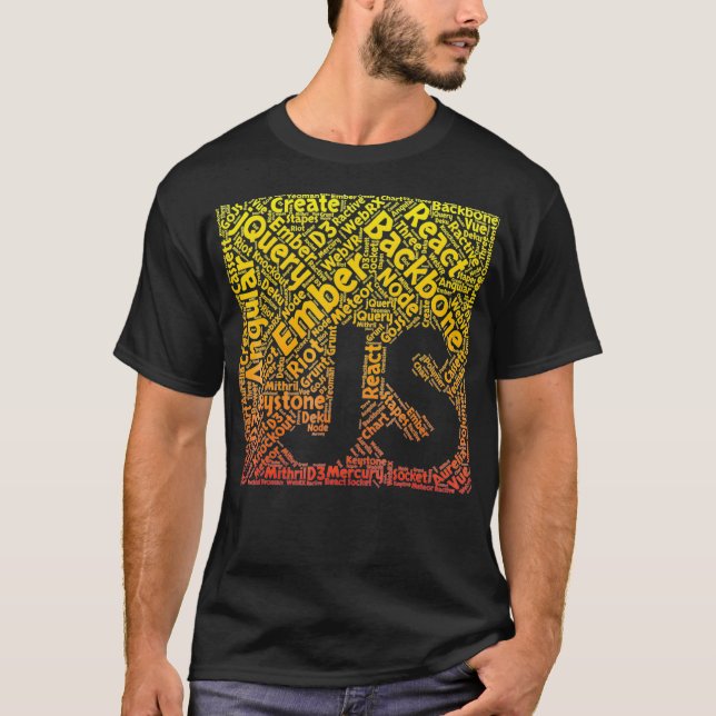 JavaScript Shirt  JS Framework Orange Yellow Gradi (Front)