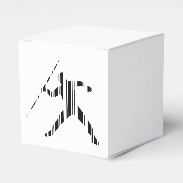 JAVELIN BAR CODE Sports Track and Field Pattern Favor Boxes (Front Side)