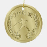 Javelin Gold Toned Medal Ornament