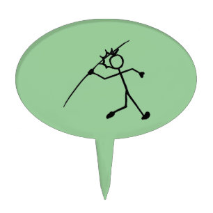 Javelin Stickman Track and Field Cake Topper