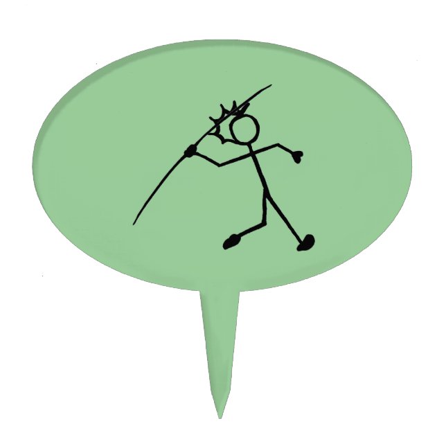 Javelin Stickman Track and Field Cake Topper (Front)