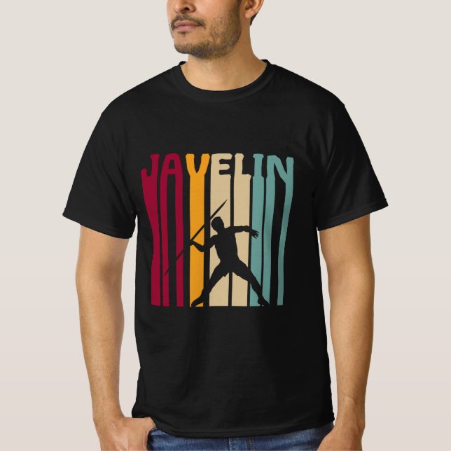 Javelin Throw Javelin Retro Silhouette Gift T-Shirt (Front)