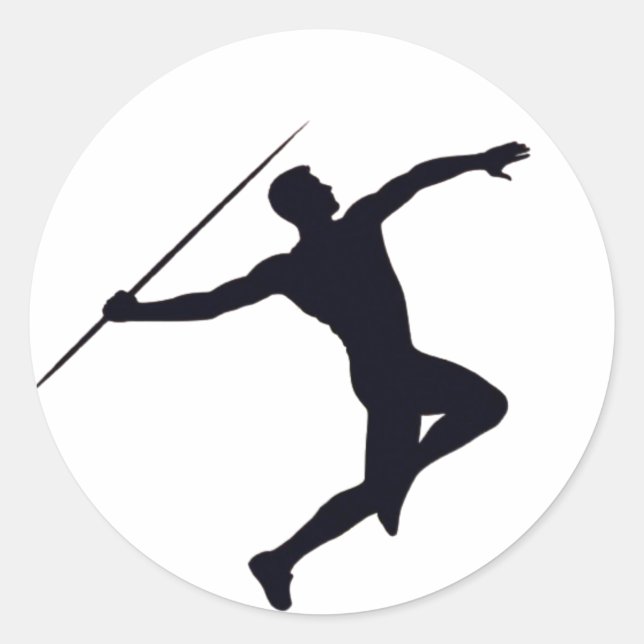 javelin throw olympics boys  classic round sticker (Front)